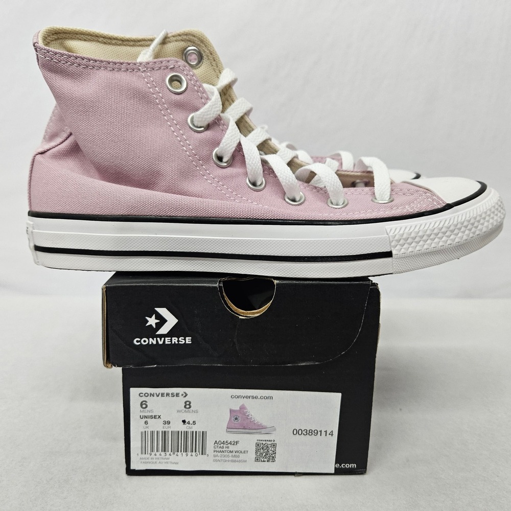 Converse Chuck Taylor All Star High Top Shoe A04542F Phantom Violet Women Size 8 - Picture 3 of 10